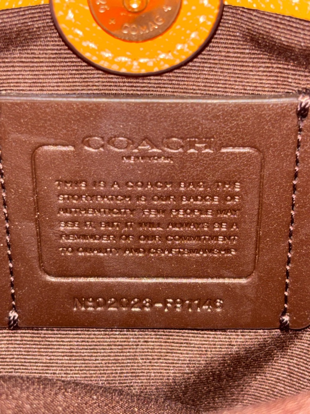 Coach Mini Lillie Orange Crossgrain Leather Carryall 2020 - Picture 8 of 8